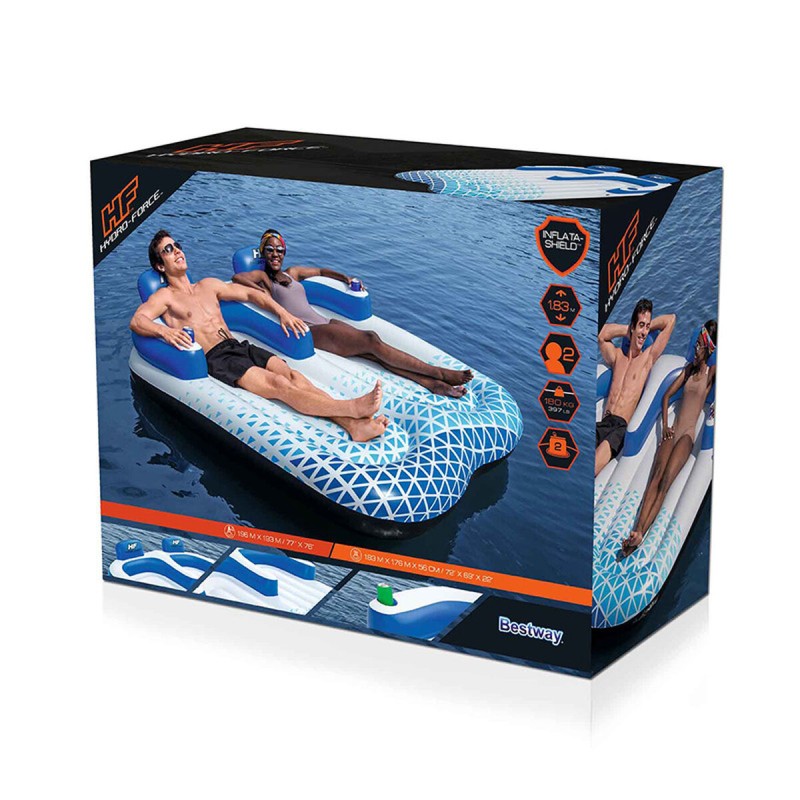 Bestway Aufblasbarer Doppelliegesessel Hydro-Force 196x193 cm Strand und Pool 43534