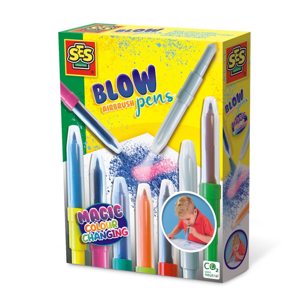 Set of Felt Tip Pens SES Creative Blow Airbrush Pens