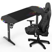 Bureau Spirit of Gamer Headquarter 800 Noir Bois MDF 140 x 60 cm