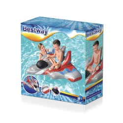 Bestway Figure Gonflable Navette Spatiale avec Poignées 136x135 cm +3 Ans Plage et Piscine 41443