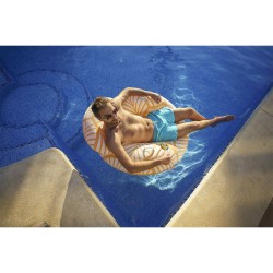 Bestway Komfort Deluxe Aufblasbarer Sessel mit Rückenlehne und Griffen 118x117 cm Strand und Pool 43643