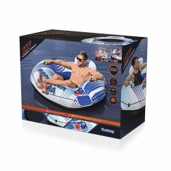 Bestway Bouée Gonflable Rapid Rider avec Poignées et Refroidisseur 165x148 cm Plage et Piscine 43726