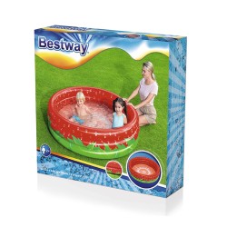 Bestway Piscine Gonflable Enfant 3 Anneaux Fraise 168x38 cm +2 Ans Jardin 51145