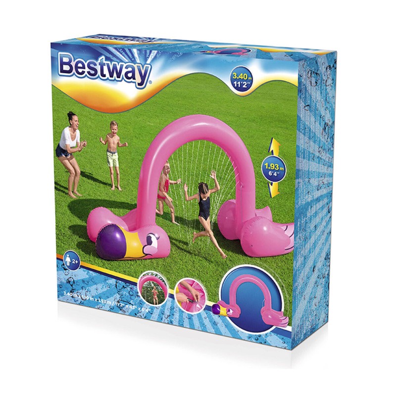 Water Sprinkler and Sprayer Toy Bestway Plastic 340 x 110 x 193 cm Pink flamingo