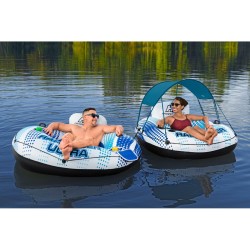 Bestway Bouée Gonflable Rapid Rider avec Poignées et Refroidisseur 165x148 cm Plage et Piscine 43726