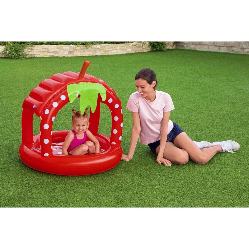 Bestway Aufblasbares Kinderpool mit Dach Gepolsterter Boden 91x91x91 cm +2 Jahre Garten 52387