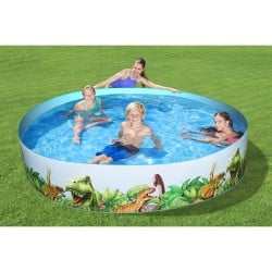 Bestway Piscine Rigide Enfant PVC Dinosaures 244x46 cm +3 Ans Jardin 55001