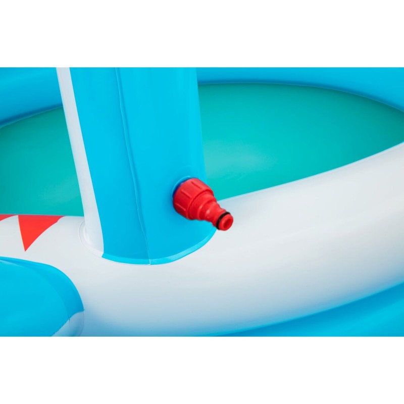 Bestway Aufblasbares Kinderbecken 2 Ringe Haifisch Sprinkler 163x127x92 cm +2 Jahre Garten 53157