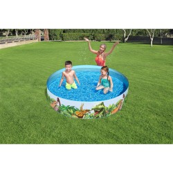 Bestway Piscine Rigide Enfant PVC Dinosaures 244x46 cm +3 Ans Jardin 55001