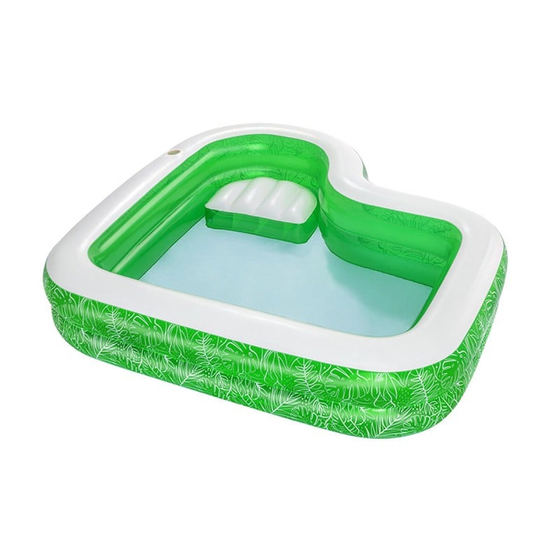 Bestway Piscine Gonflable 2 Chambres Tropicale 231x231x51 cm +6 ans Jardin 54336