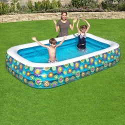 Bestway Aufblasbarer Pool Floral 3 Kammern 305x183x56 cm +6 Jahre Garten 54121