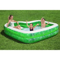 Bestway Piscine Gonflable 2 Chambres Tropicale 231x231x51 cm +6 ans Jardin 54336