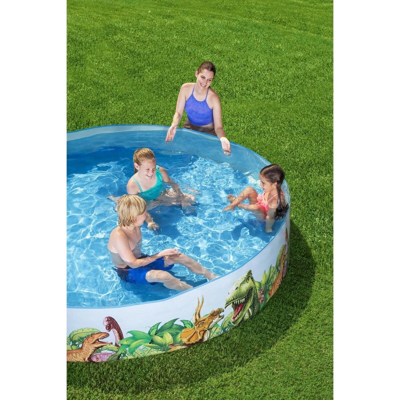 Bestway Piscine Rigide Enfant PVC Dinosaures 244x46 cm +3 Ans Jardin 55001