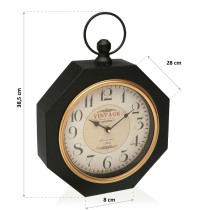 Wall Clock Versa bLACK Metal (28 x 8 x 40 cm)