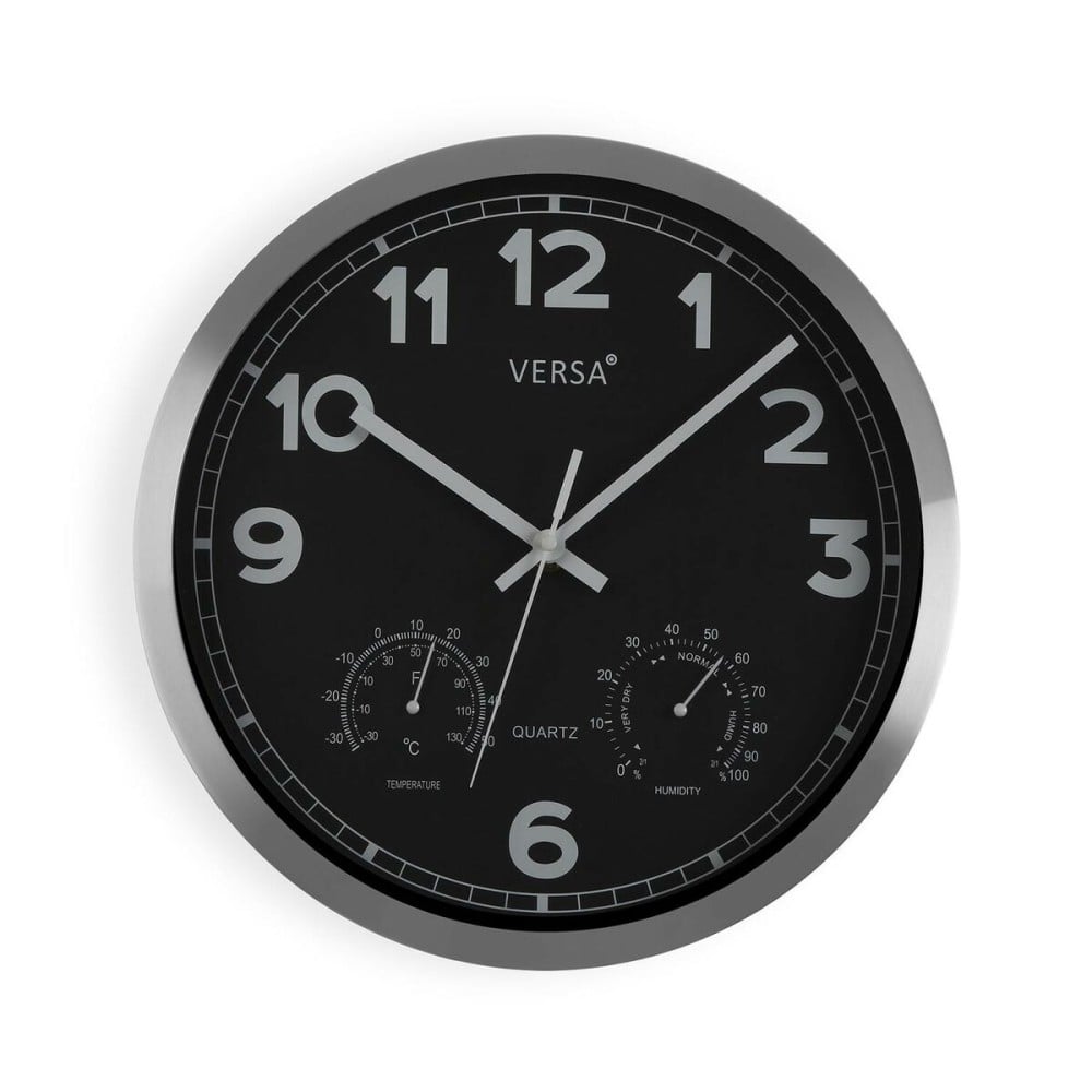 Wanduhr Versa Schwarz Aluminium (4 x 30 x 30 cm)