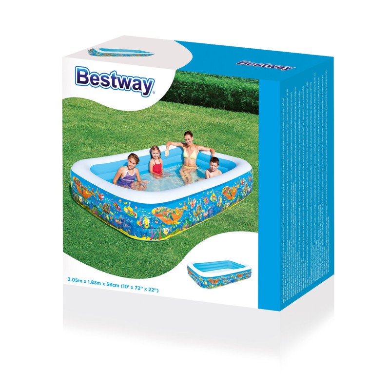 Inflatable Paddling Pool for Children Bestway Multicolour 305 x 183 x 56 cm Floral