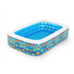 Bestway Piscine Gonflable 3 Chambres Floral 229x152x56 cm +6 Ans Jardin 54120