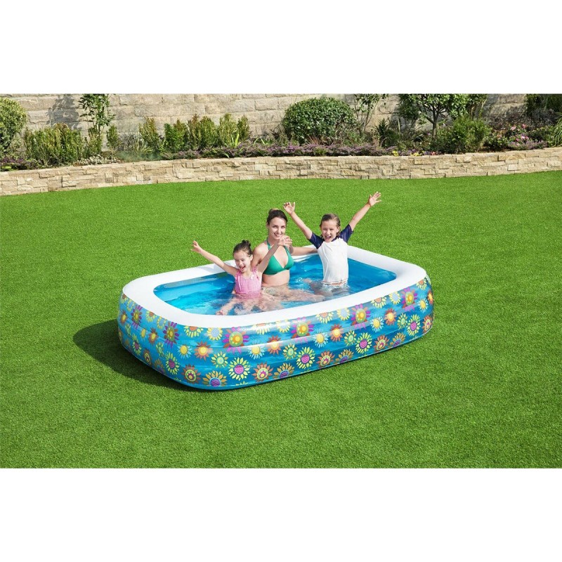 Bestway Aufblasbares Pool 3 Kammern Floral 229x152x56cm +6 Jahre Garten 54120