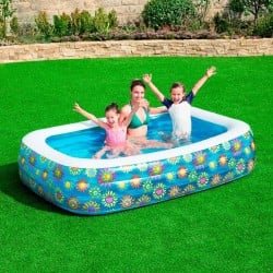 Bestway Piscine Gonflable 3 Chambres Floral 229x152x56 cm +6 Ans Jardin 54120