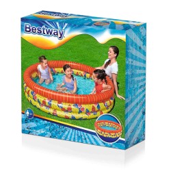 Bestway Piscine Gonflable Enfant 3 Anneaux Papillons 168x38cm +2 Ans Jardin 51202