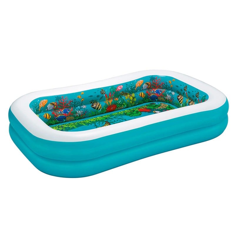 Bestway Aufblasbares Pool 2 Kammern 3D Meeresboden mit Zubehör 262x175x51 cm +3 Jahre Garten 54177