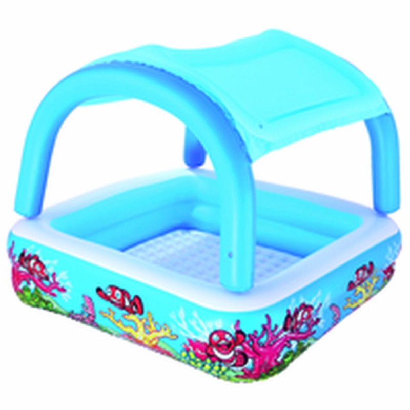 Bestway Piscine Gonflable Enfant avec Toit Détachable 140x140x114 cm +2 Ans Jardin 52192