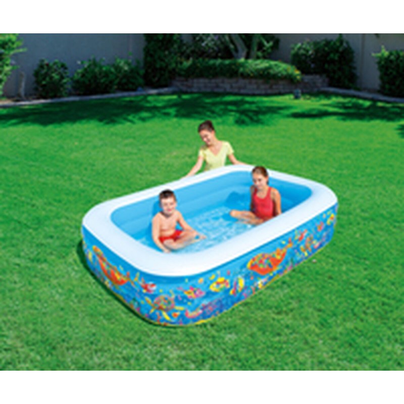 Bestway Aufblasbares Pool 3 Kammern Floral 229x152x56cm +6 Jahre Garten 54120