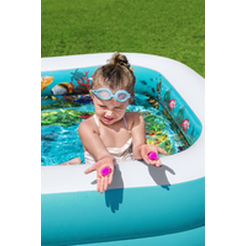 Bestway Piscine Gonflable 2 Chambres Fond 3D Marin avec Accessoires 262x175x51 cm +3 Ans Jardin 54177