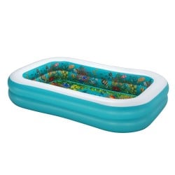 Bestway Aufblasbares Pool 2 Kammern 3D Meeresboden mit Zubehör 262x175x51 cm +3 Jahre Garten 54177