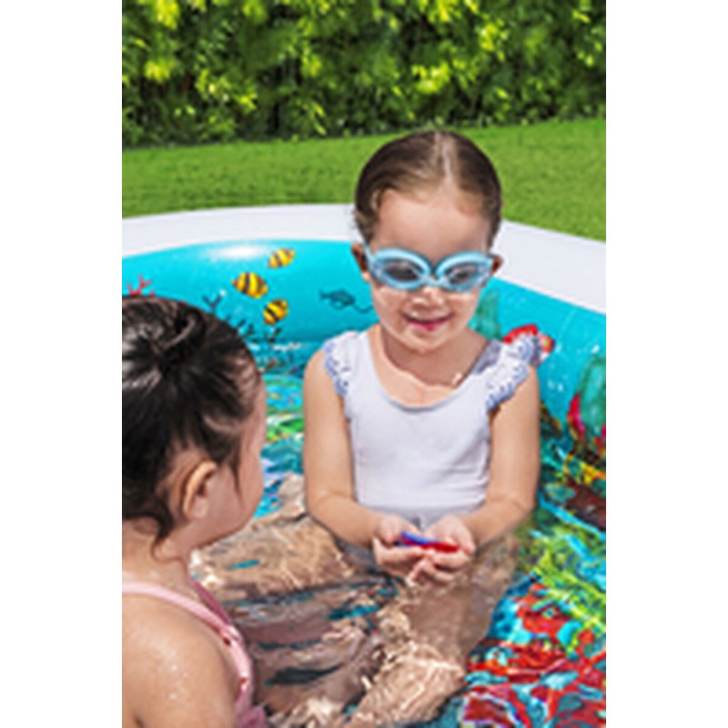 Bestway Piscine Gonflable 2 Chambres Fond 3D Marin avec Accessoires 262x175x51 cm +3 Ans Jardin 54177