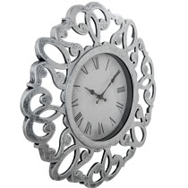 Wanduhr Alexandra House Living Grau Silberfarben Harz Kunststoff 50 x 4 x 50 cm