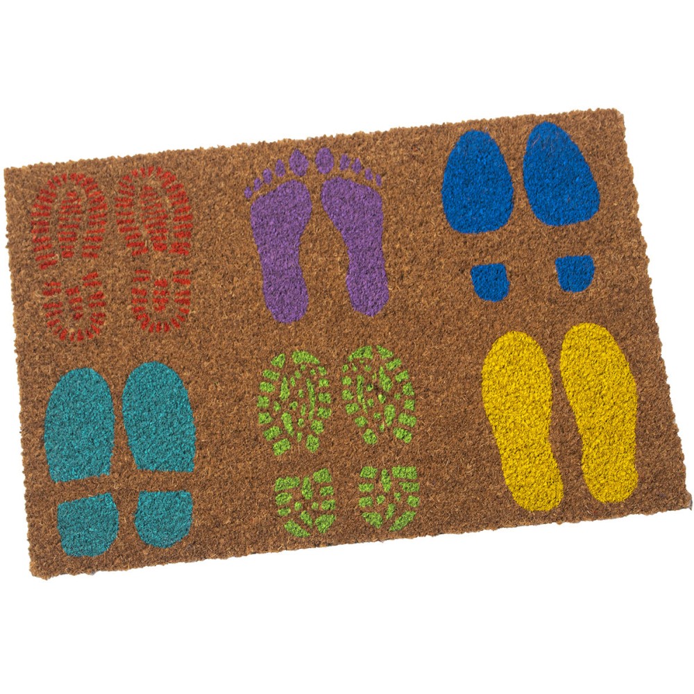 Doormat Alexandra House Living footprints Multicolour 40 x 2 x 60 cm