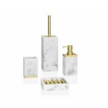 Toothbrush Holder Alexandra House Living White Golden Stainless steel Polyresin 5 x 10 x 7 cm