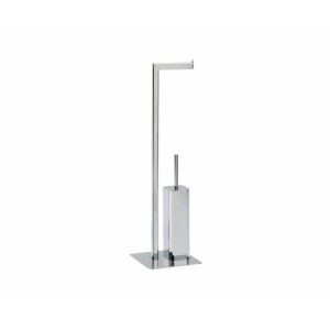 Toilet Paper Holder with Brush Stand Alexandra House Living Silver Metal 20 x 71 x 20 cm