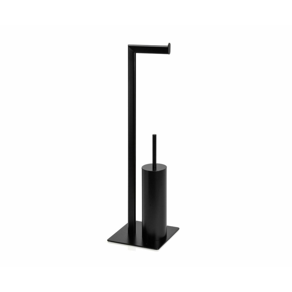 Toilet Paper Holder with Brush Stand Alexandra House Living Black Metal 20 x 71 x 20 cm