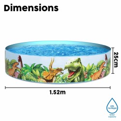 Bestway Piscine Rigide pour Enfants PVC Dinosaures 183x38 cm +2 Ans Jardin 55022