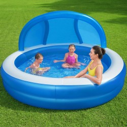 Bestway Piscine Gonflable 2 Chambres Parasol 241x241x140 cm +6 Ans Jardin 54337