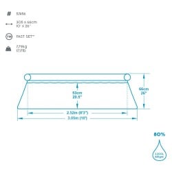 Aufblasbarer Pool Bestway Blau 3200 L 305 x 66 cm