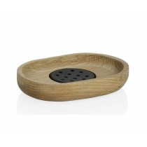 Soap dish Alexandra House Living Black Beige oak wood 9 x 2 x 13 cm