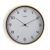 Horloge Murale Versa Bois Blanc 30,5 x 4,3 x 30,5 cm Quartz Polyuréthane