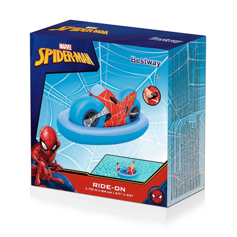 Bestway Figurine Gonflable Moto Spiderman 170x84 cm +3 Ans Plage et Piscine 98794