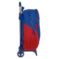 School Rucksack with Wheels F.C. Barcelona Blue Maroon 32 x 44 x 16 cm