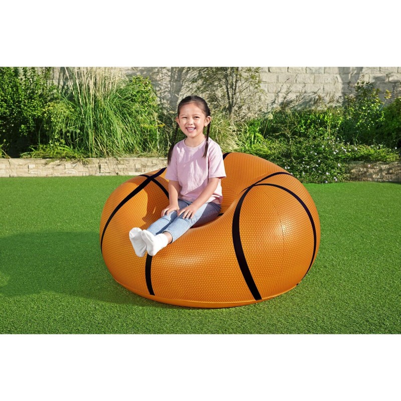 Bestway Fauteuil Gonflable Géant Basketball 114x112x66 cm +6 Ans Intérieur et Jardin 75103