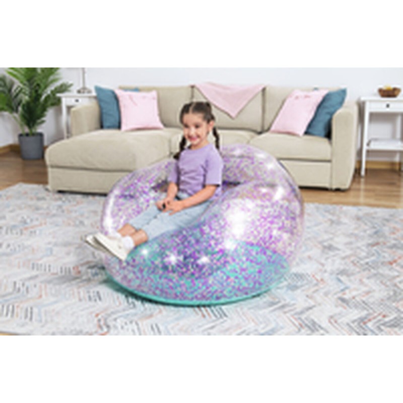 Bestway Fauteuil Gonflable Géant Paillettes 114x112x66 cm +6 Ans Intérieur et Jardin 75115