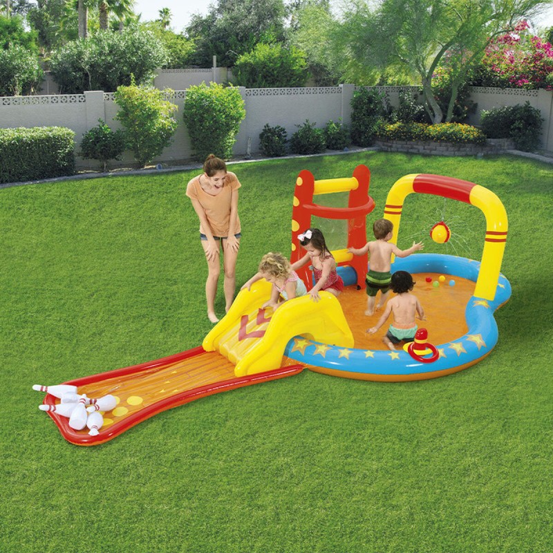 "Bestway Piscine Gonflable Parc de Jeux Bowling 435x213x117 cm +2 Ans Jardin 53068"