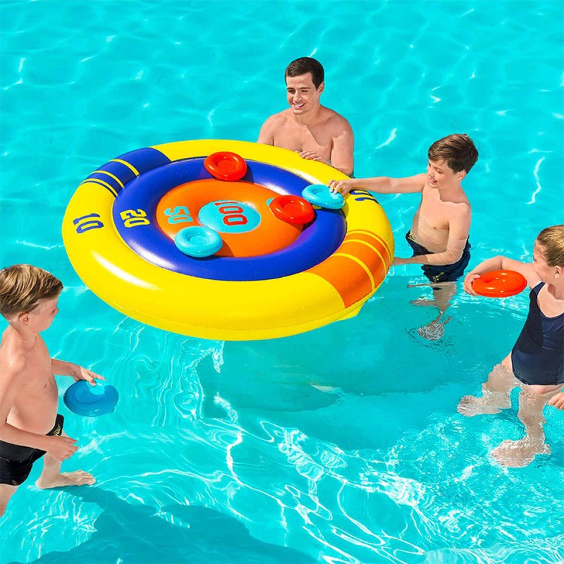 Bestway Spiel Aufblasbares Diskus-Wurfschwimmset D140 cm +3 Jahre Pool 52566