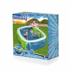 Bestway Aufblasbarer Pool mit Fenstern 168x168x56 cm +6 Jahre Garten 51132