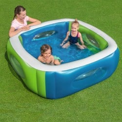 Bestway Aufblasbarer Pool mit Fenstern 168x168x56 cm +6 Jahre Garten 51132