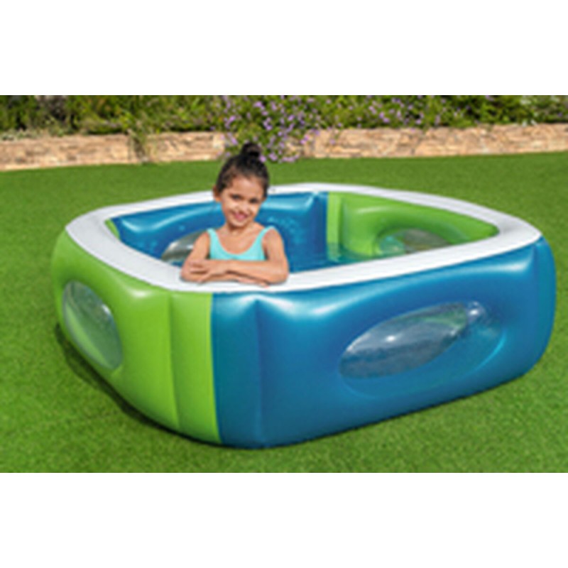 Bestway Aufblasbarer Pool mit Fenstern 168x168x56 cm +6 Jahre Garten 51132