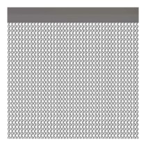 Vorhang Acudam Cadaques Türen Silberfarben Außenbereich PVC Aluminium 90 x 210 cm